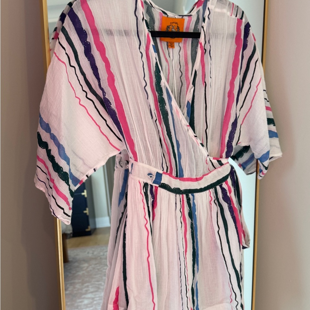 Coniglio Palm Beach Dolman Wrap Mini Dress - Variegated Stripe Multi